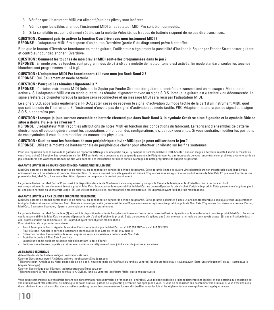 Rock Band MIDI PRO-Adapter Rock Band 3 for Xbox 360 User Manual | Page 10 / 34