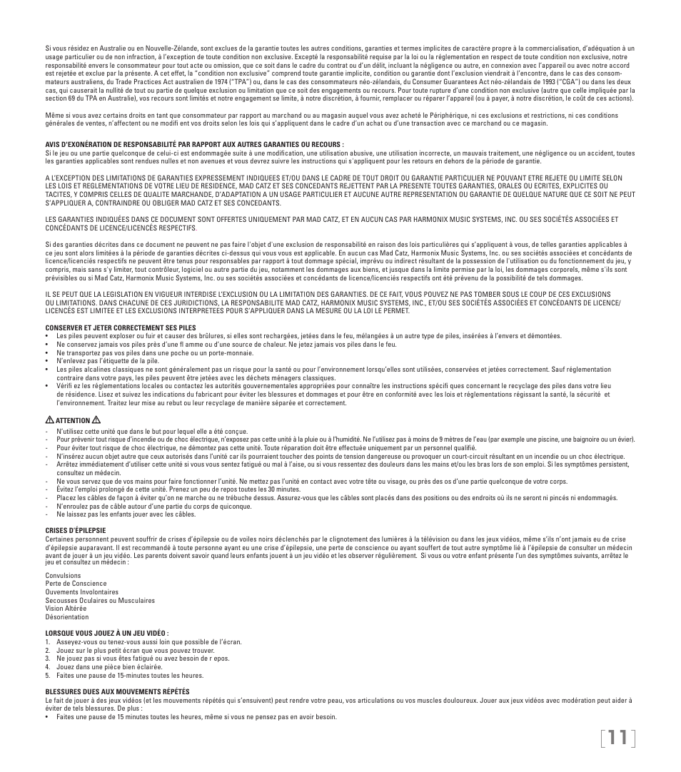 Rock Band MIDI PRO-Adapter Rock Band 3 for Xbox 360 User Manual | Page 11 / 34