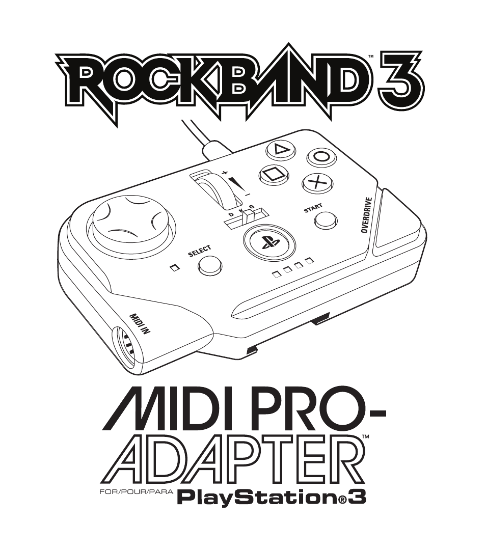 Rock Band MIDI PRO-Adapter Rock Band 3 for PlayStation-3 User Manual | 34 pages