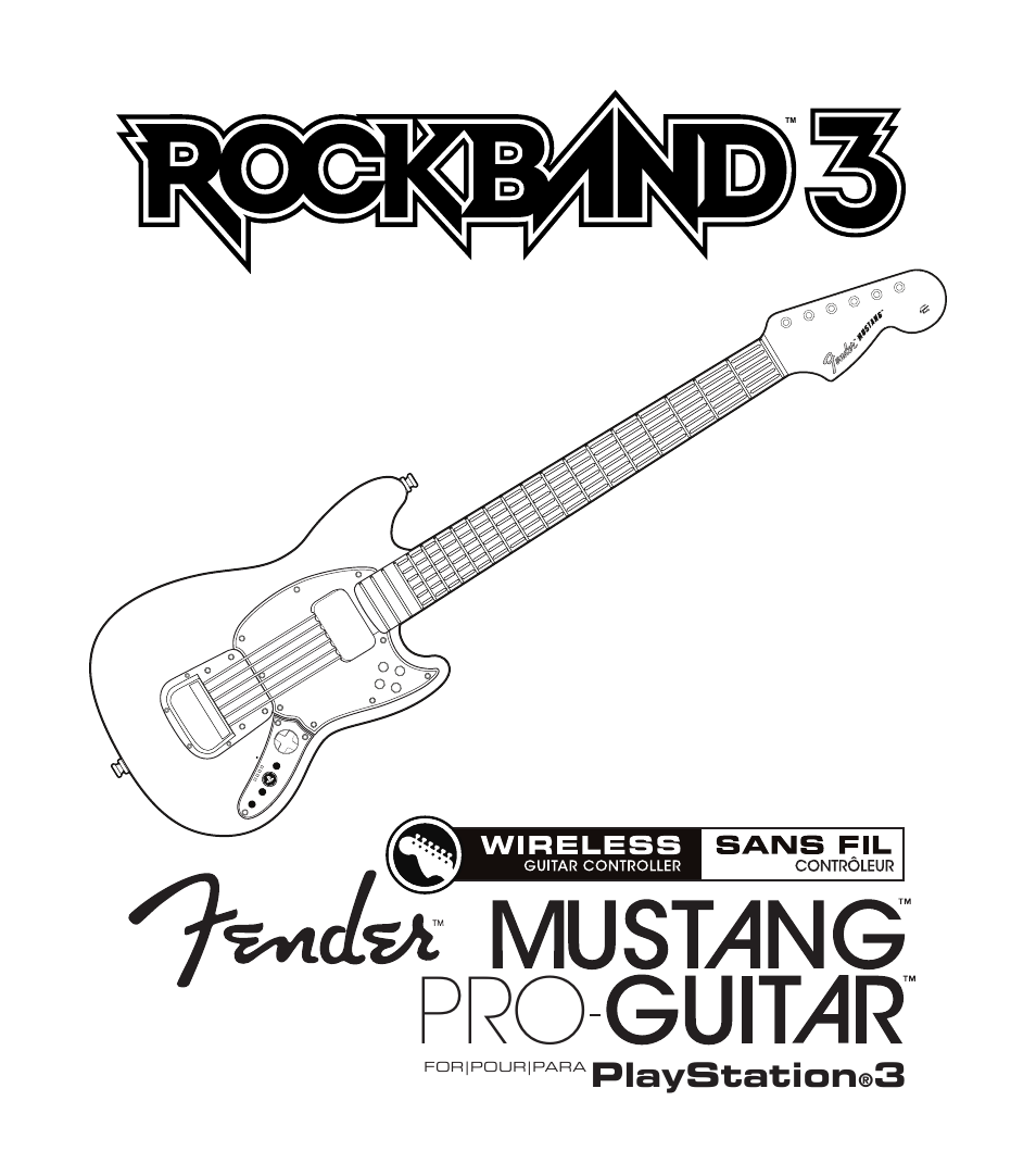 Rock Band Wireless Fender Mustang PRO-Guitar Controller Rock Band 3-PlayStation-3 User Manual | 32 pages