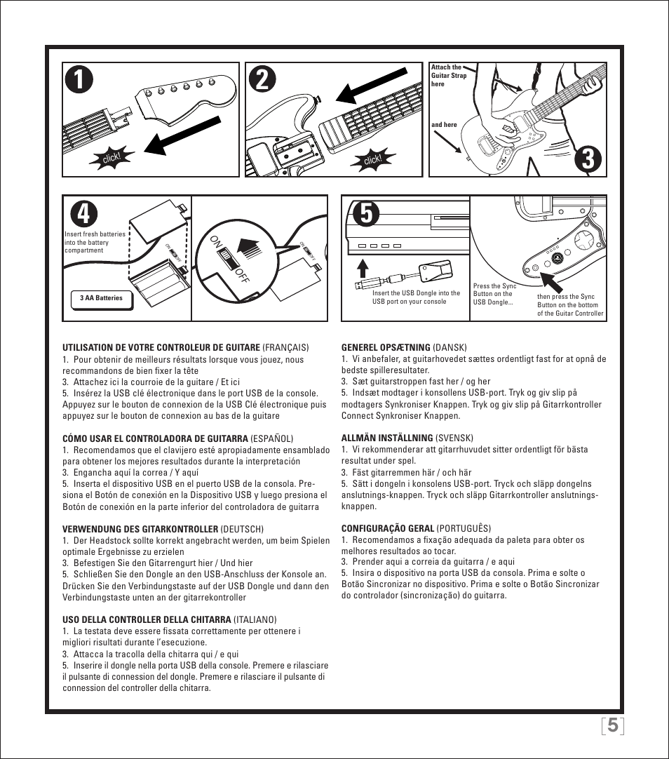 Rock Band Wireless Fender Mustang PRO-Guitar Controller Rock Band 3-PlayStation-3 User Manual | Page 5 / 32