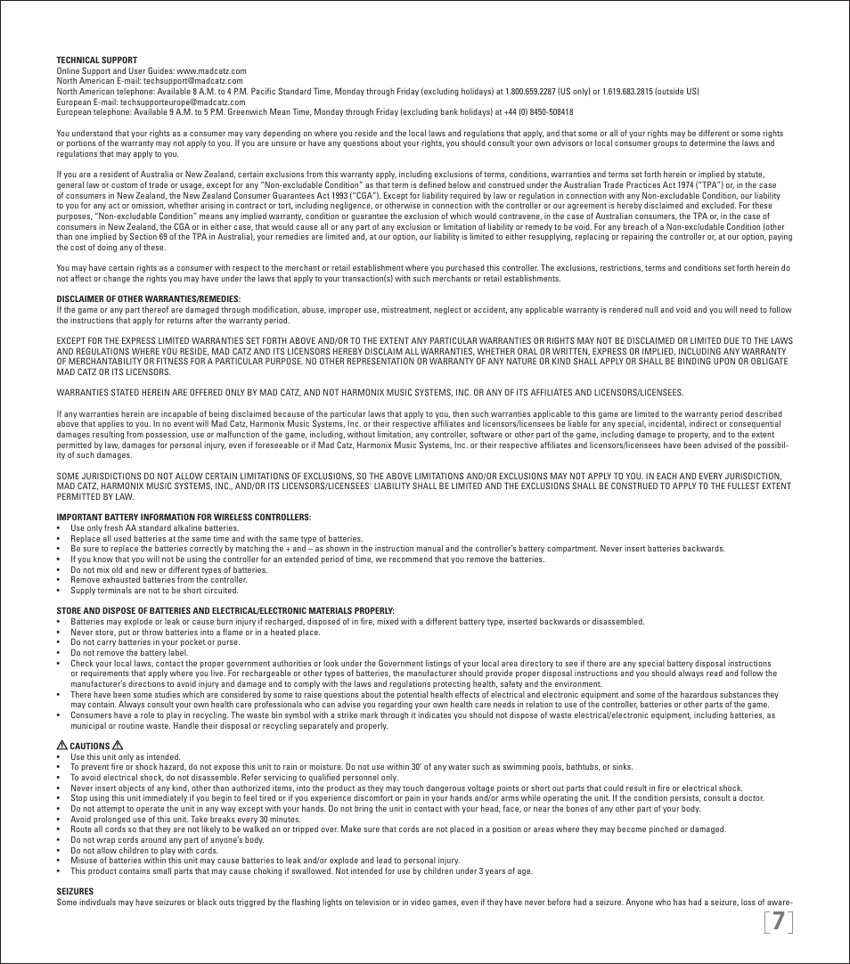 Rock Band Wireless Fender Mustang PRO-Guitar Controller Rock Band 3-PlayStation-3 User Manual | Page 7 / 32