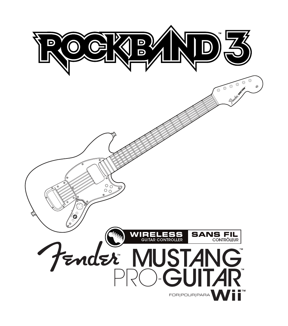 Rock Band Wireless Fender Mustang PRO-Guitar Controller Rock Band 3-Nintendo Wii User Manual | 32 pages