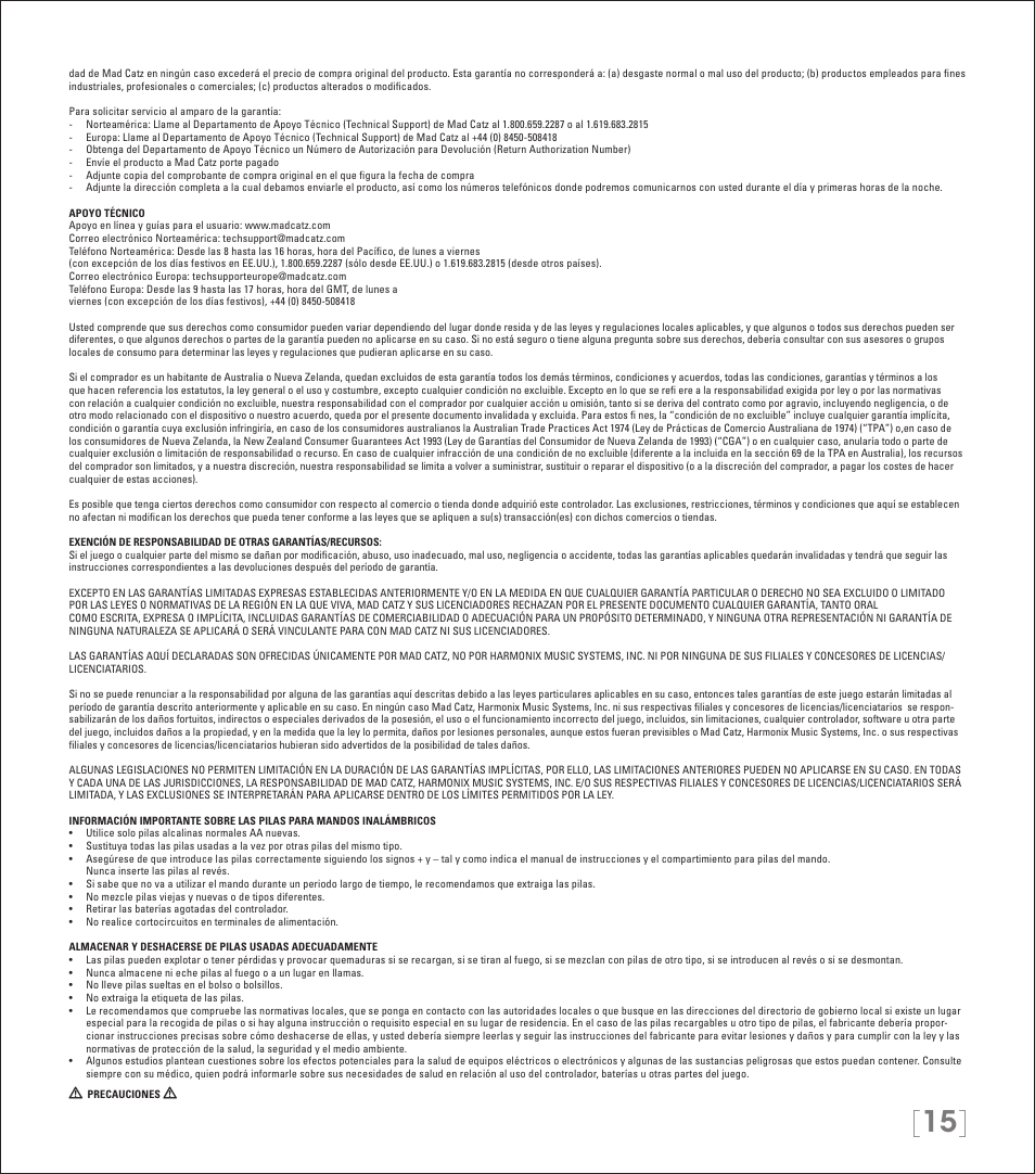Rock Band Wireless Fender Mustang PRO-Guitar Controller Rock Band 3-Nintendo Wii User Manual | Page 15 / 32