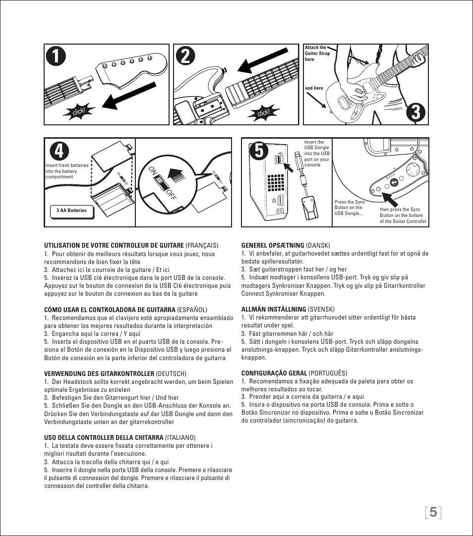 Rock Band Wireless Fender Mustang PRO-Guitar Controller Rock Band 3-Nintendo Wii User Manual | Page 5 / 32