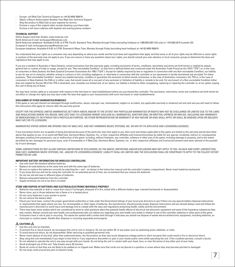 Rock Band Wireless Fender Mustang PRO-Guitar Controller Rock Band 3-Nintendo Wii User Manual | Page 7 / 32