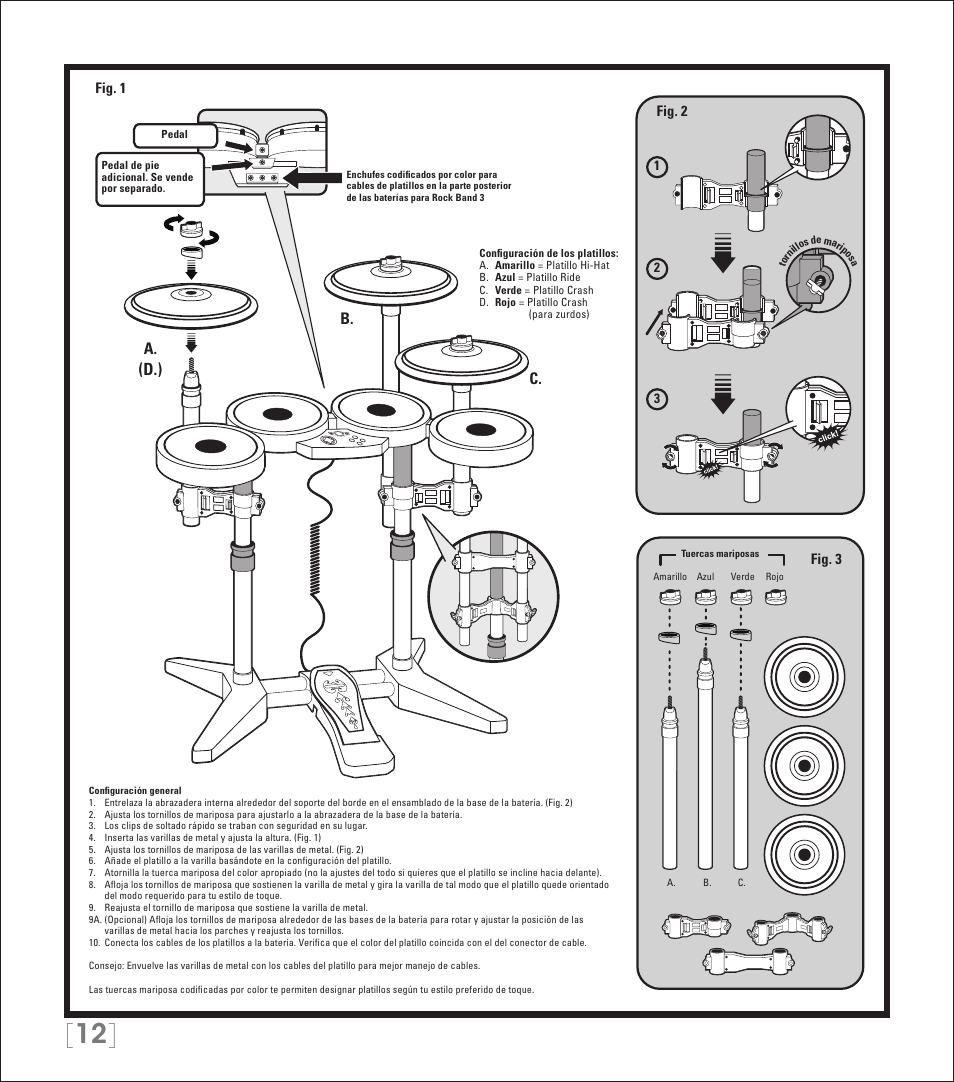 A. b. c | Rock Band PRO-Cymbals Expansion Kit Rock Band 3-Nintendo Wii User Manual | Page 12 / 31