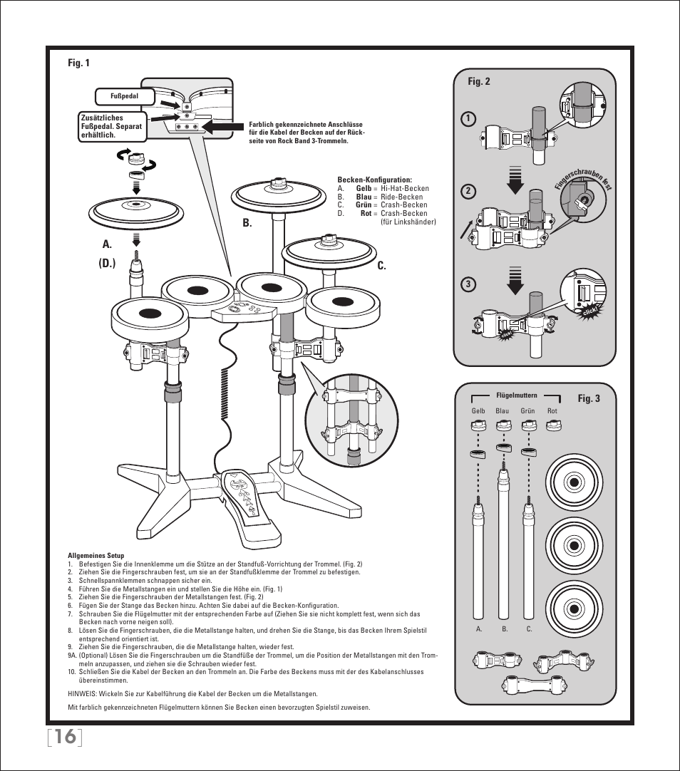 A. b. c | Rock Band PRO-Cymbals Expansion Kit Rock Band 3-Nintendo Wii User Manual | Page 16 / 31