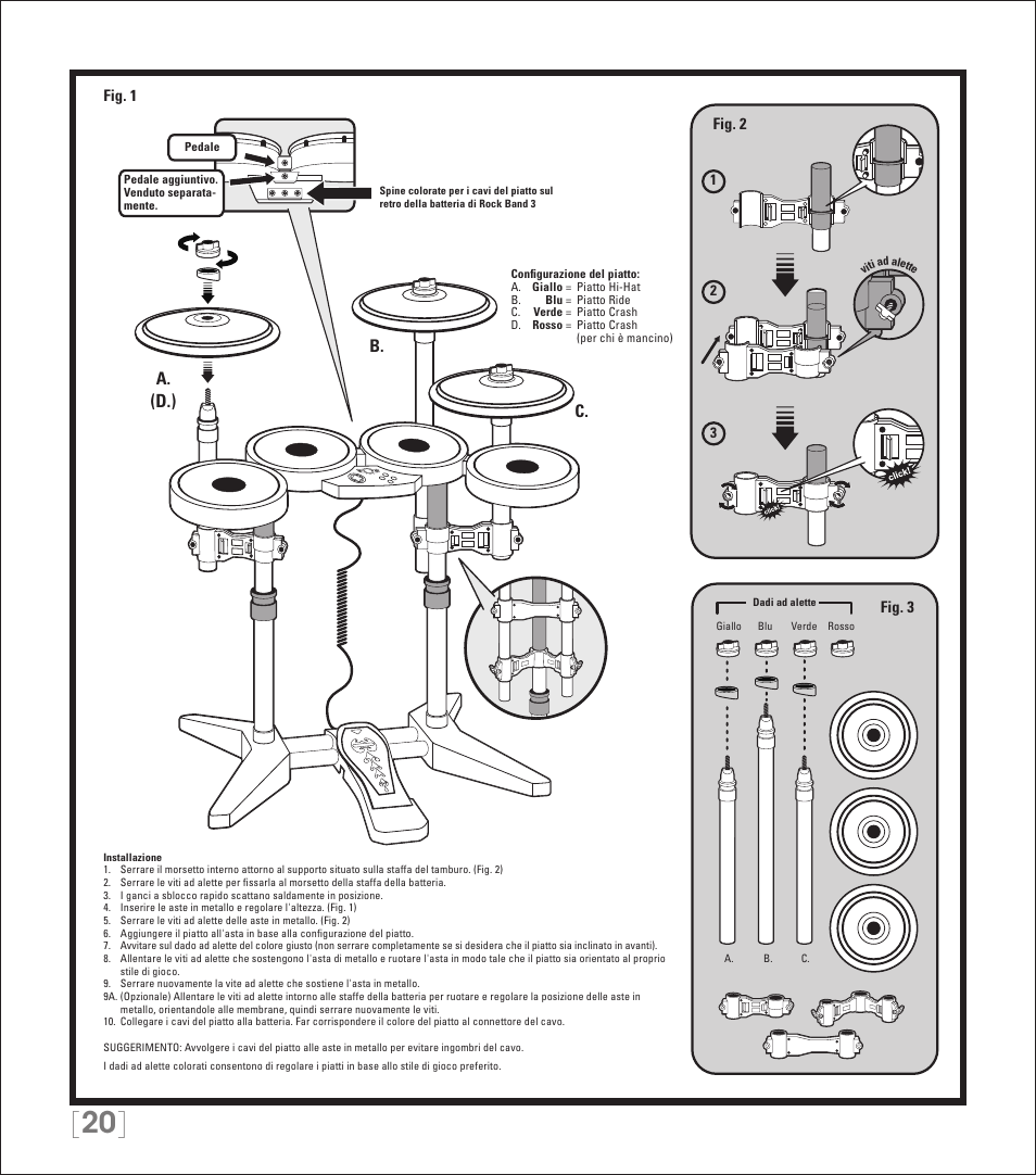 A. b. c | Rock Band PRO-Cymbals Expansion Kit Rock Band 3-Nintendo Wii User Manual | Page 20 / 31