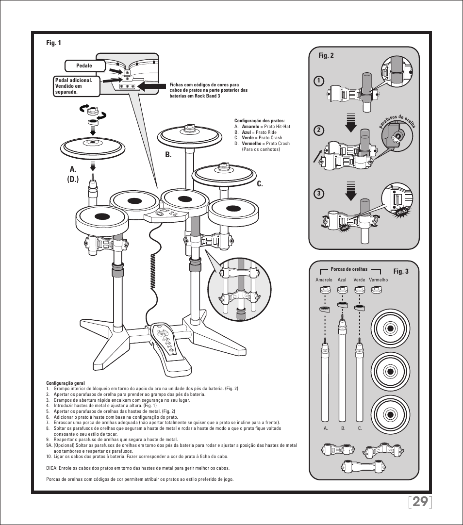 A. b. c | Rock Band PRO-Cymbals Expansion Kit Rock Band 3-Nintendo Wii User Manual | Page 29 / 31