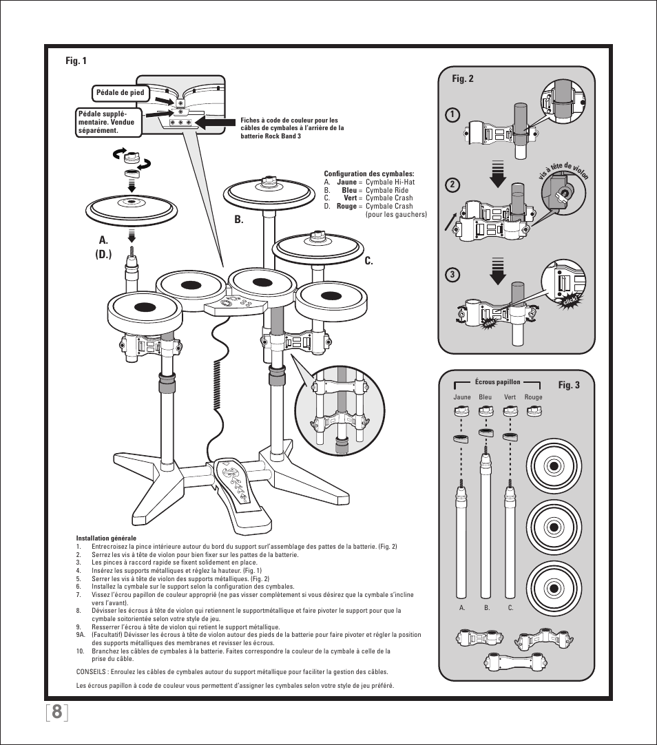 A. b. c | Rock Band PRO-Cymbals Expansion Kit Rock Band 3-Nintendo Wii User Manual | Page 8 / 31