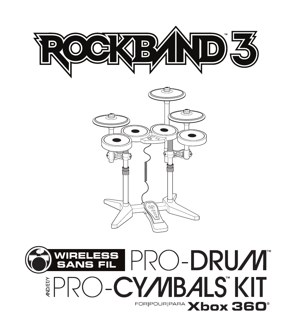 Rock Band Wireless PRO-Drum and PRO-Cymbals Kit Rock Band 3-Xbox 360 User Manual | 24 pages
