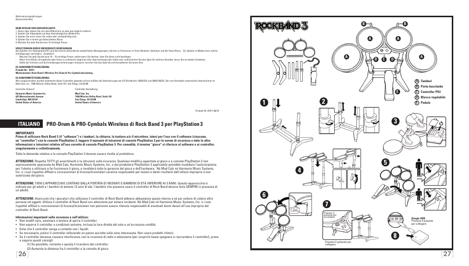 Rock Band Wireless PRO-Drum and PRO-Cymbals Kit Rock Band 3-PlayStation-3 User Manual | Page 14 / 24