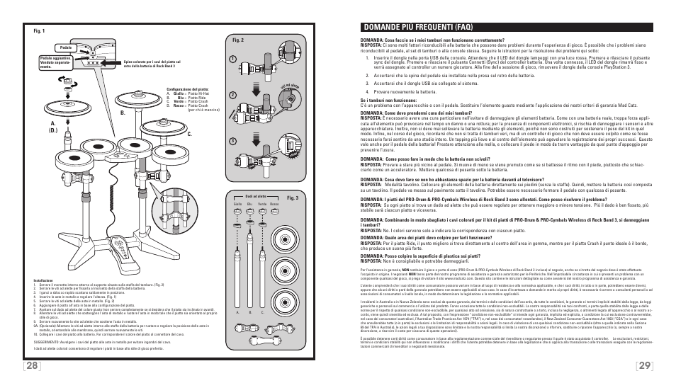 Domande più frequenti (faq) | Rock Band Wireless PRO-Drum and PRO-Cymbals Kit Rock Band 3-PlayStation-3 User Manual | Page 15 / 24