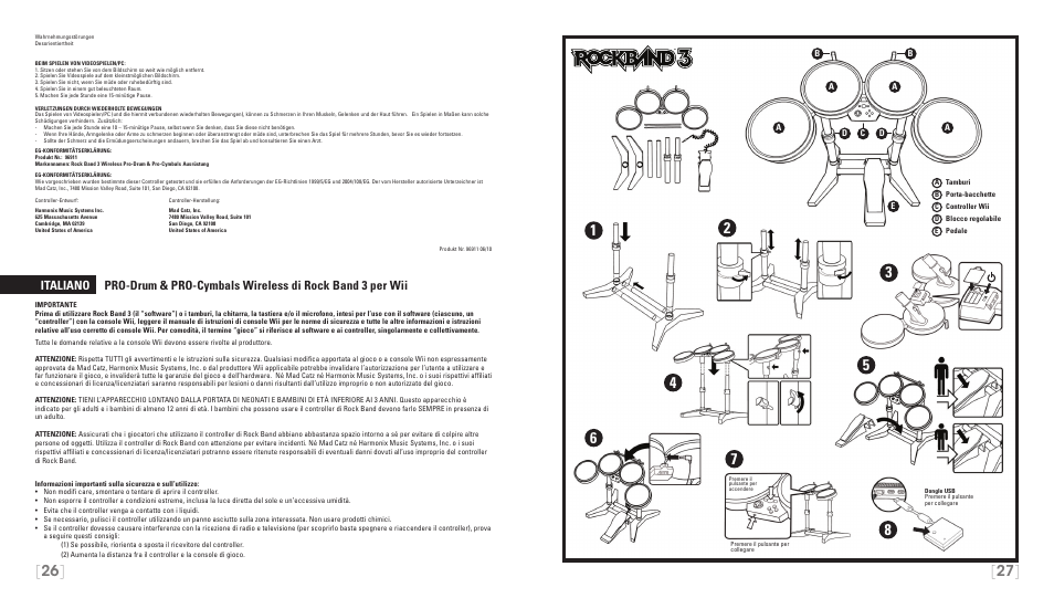 Rock Band Wireless PRO-Drum and PRO-Cymbals Kit Rock Band 3-Nintendo Wii User Manual | Page 14 / 24