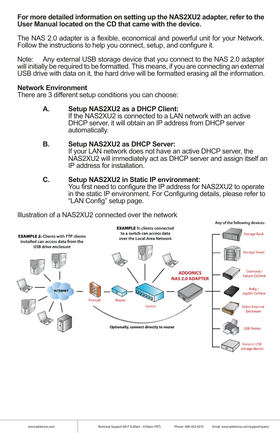 Addonics Technologies NAS2XU2 User Manual | Page 2 / 8