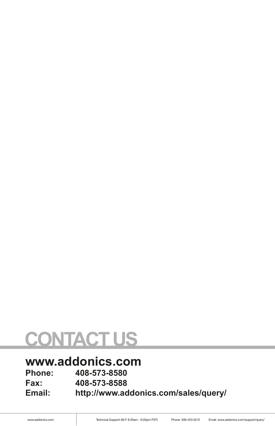 Contact us | Addonics Technologies NAS2XU2 User Manual | Page 8 / 8