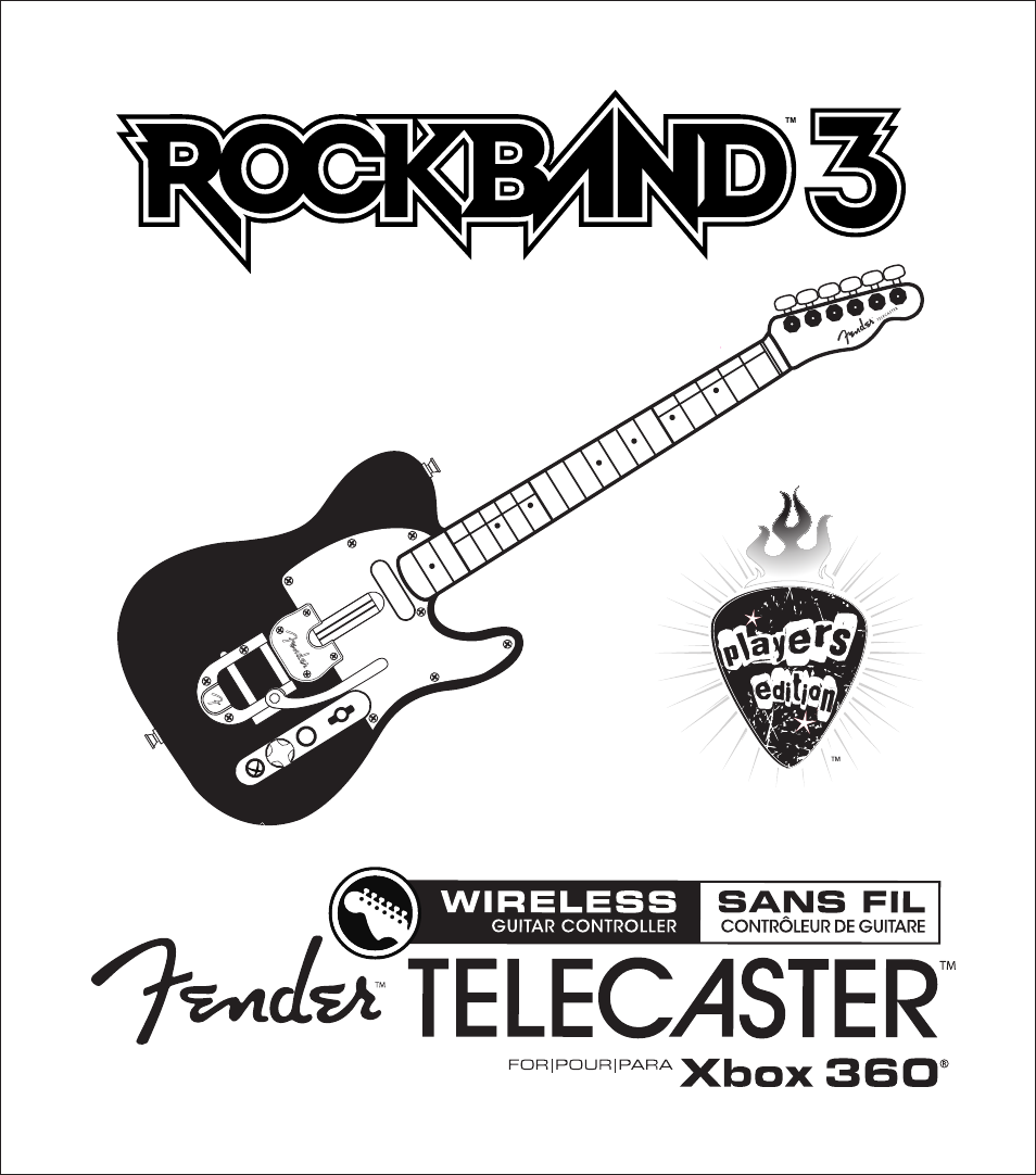 Rock Band Wireless Fender Telecaster Guitar Controller Rock Band 3-Xbox 360 User Manual | 29 pages