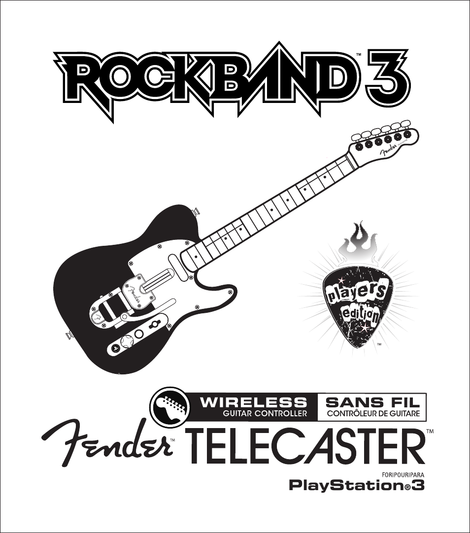 Rock Band Wireless Fender Telecaster Guitar Controller Rock Band 3-PlayStation-3 User Manual | 28 pages