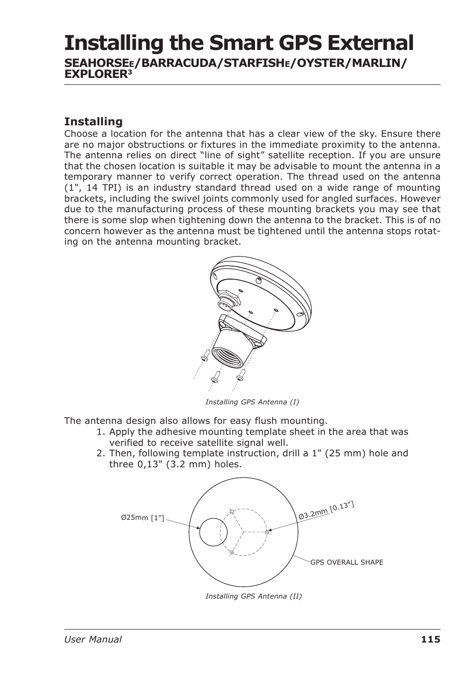 Installing the smart gps external, Seahorse, Barracuda/starfish | Oyster/marlin/ explorer | Seiwa Starfish 2nd Edition User Manual | Page 113 / 118