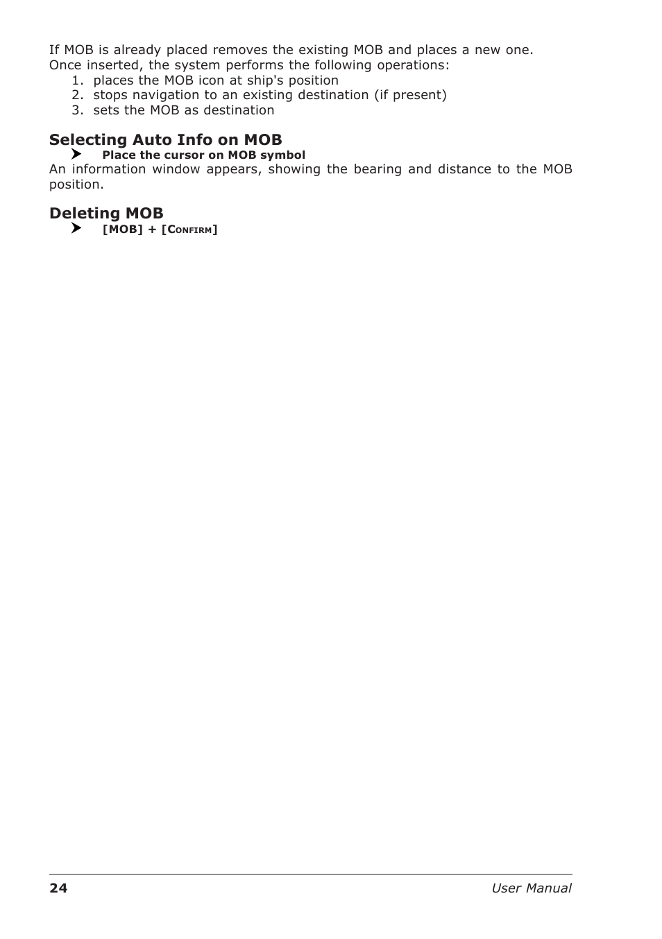 Selecting auto info on mob, Deleting mob | Seiwa Starfish 2nd Edition User Manual | Page 22 / 118
