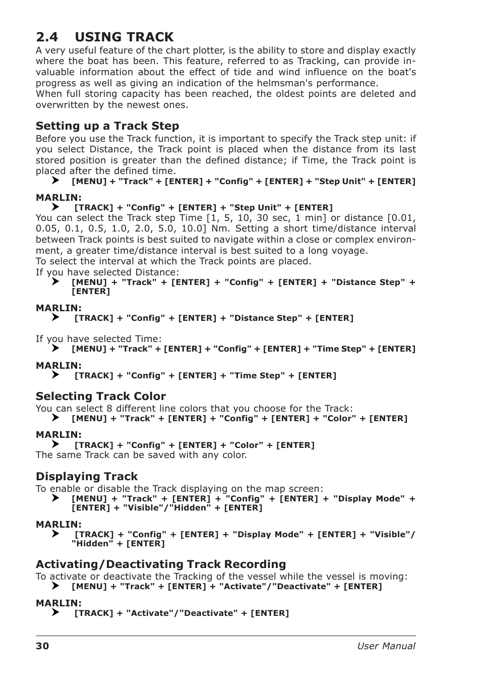 4 using track | Seiwa Starfish 2nd Edition User Manual | Page 28 / 118