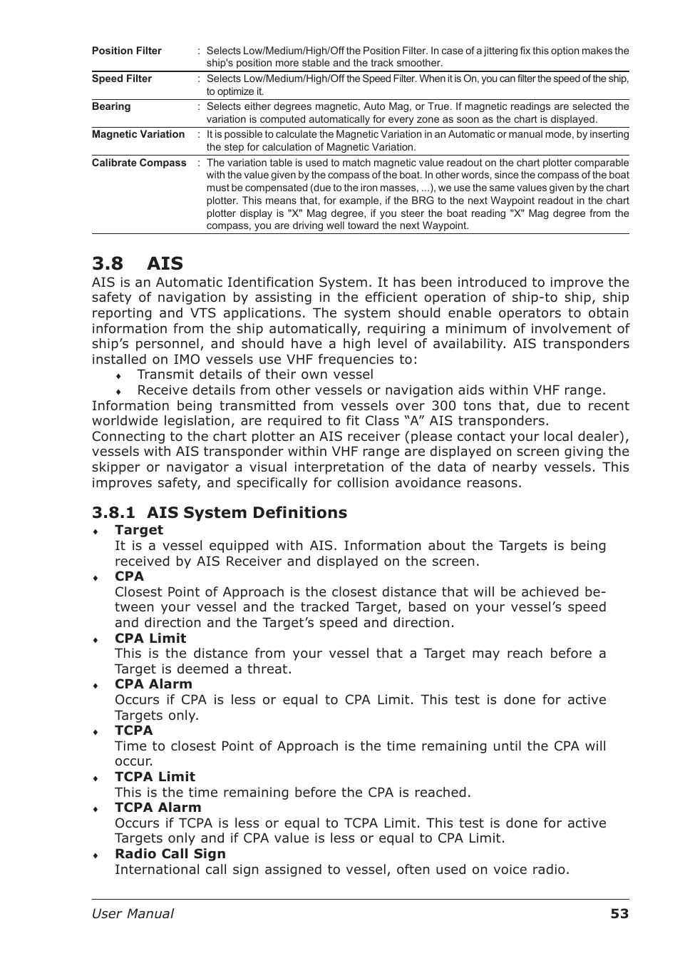 8 ais, 1 ais system definitions | Seiwa Starfish 2nd Edition User Manual | Page 51 / 118