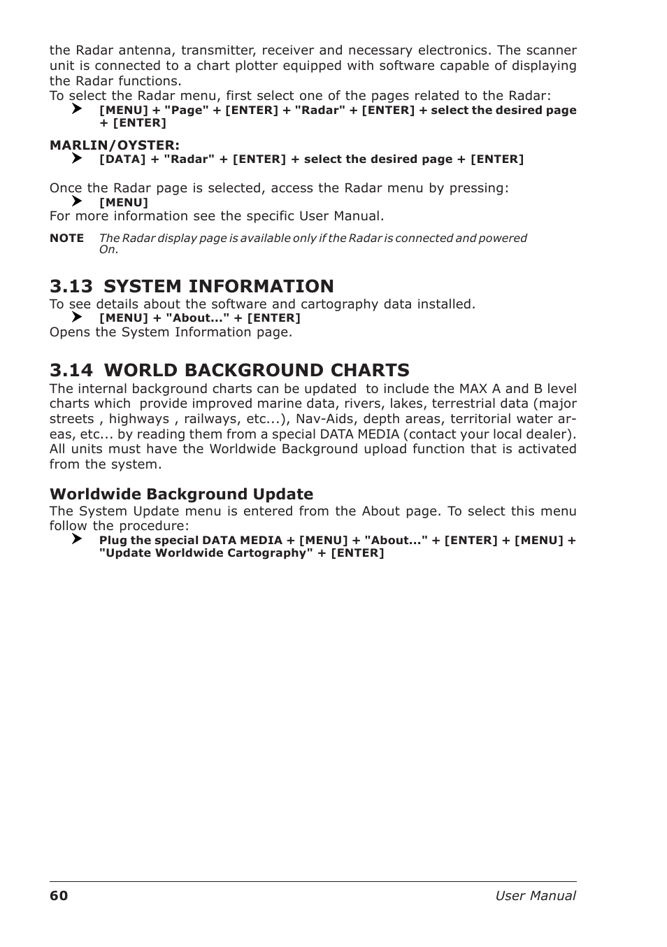 13 system information, 14 world background charts, Worldwide background update | Seiwa Starfish 2nd Edition User Manual | Page 58 / 118