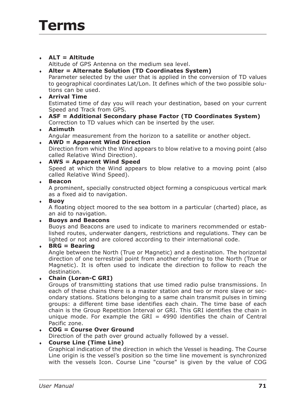 Terms | Seiwa Starfish 2nd Edition User Manual | Page 69 / 118
