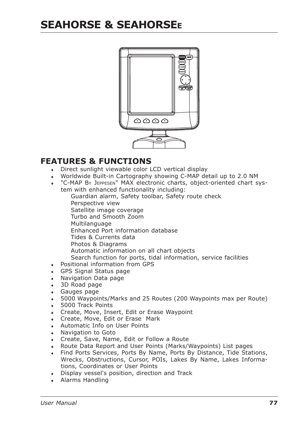 Seahorse & seahorse, Features & functions | Seiwa Starfish 2nd Edition User Manual | Page 75 / 118