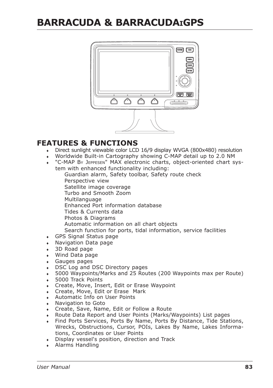 Barracuda & barracuda, Features & functions | Seiwa Starfish 2nd Edition User Manual | Page 81 / 118