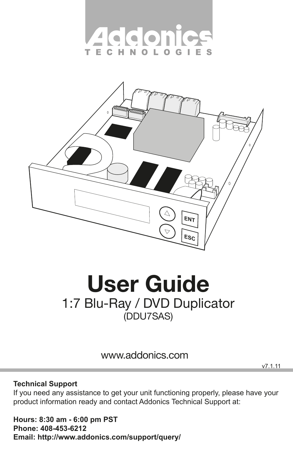 Addonics Technologies DUPLICATOR DDU7SAS User Manual | 10 pages