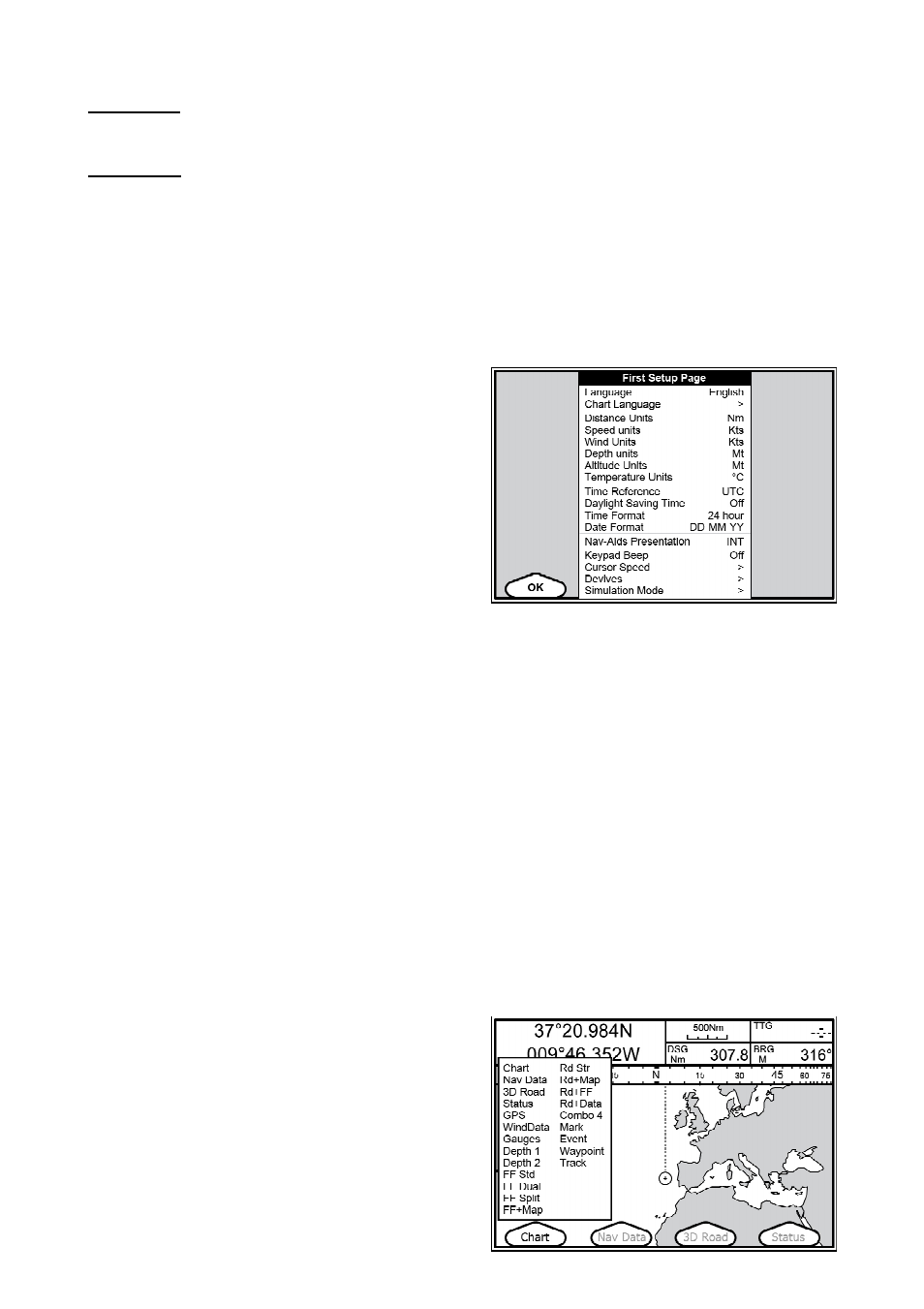 Power on/off, Nmea connectivity, First setup | How to use the chart plotter, Cursor, buttons and softkeys | Seiwa Explorer 3(v.7.0) User Manual | Page 2 / 8