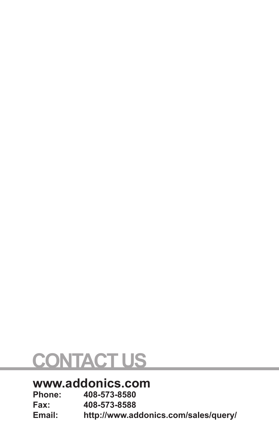 Contact us | Addonics Technologies RAID RACK RR2035ASDES User Manual | Page 12 / 12