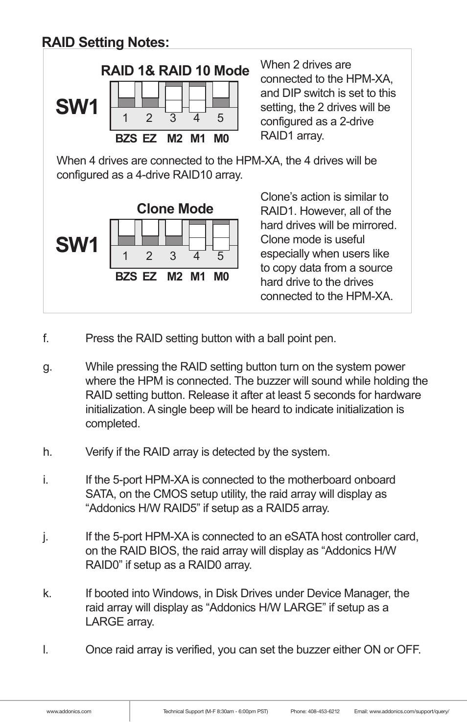 Raid 1& raid 10 mode, Clone mode | Addonics Technologies RAID RACK RR2035ASDES User Manual | Page 9 / 12