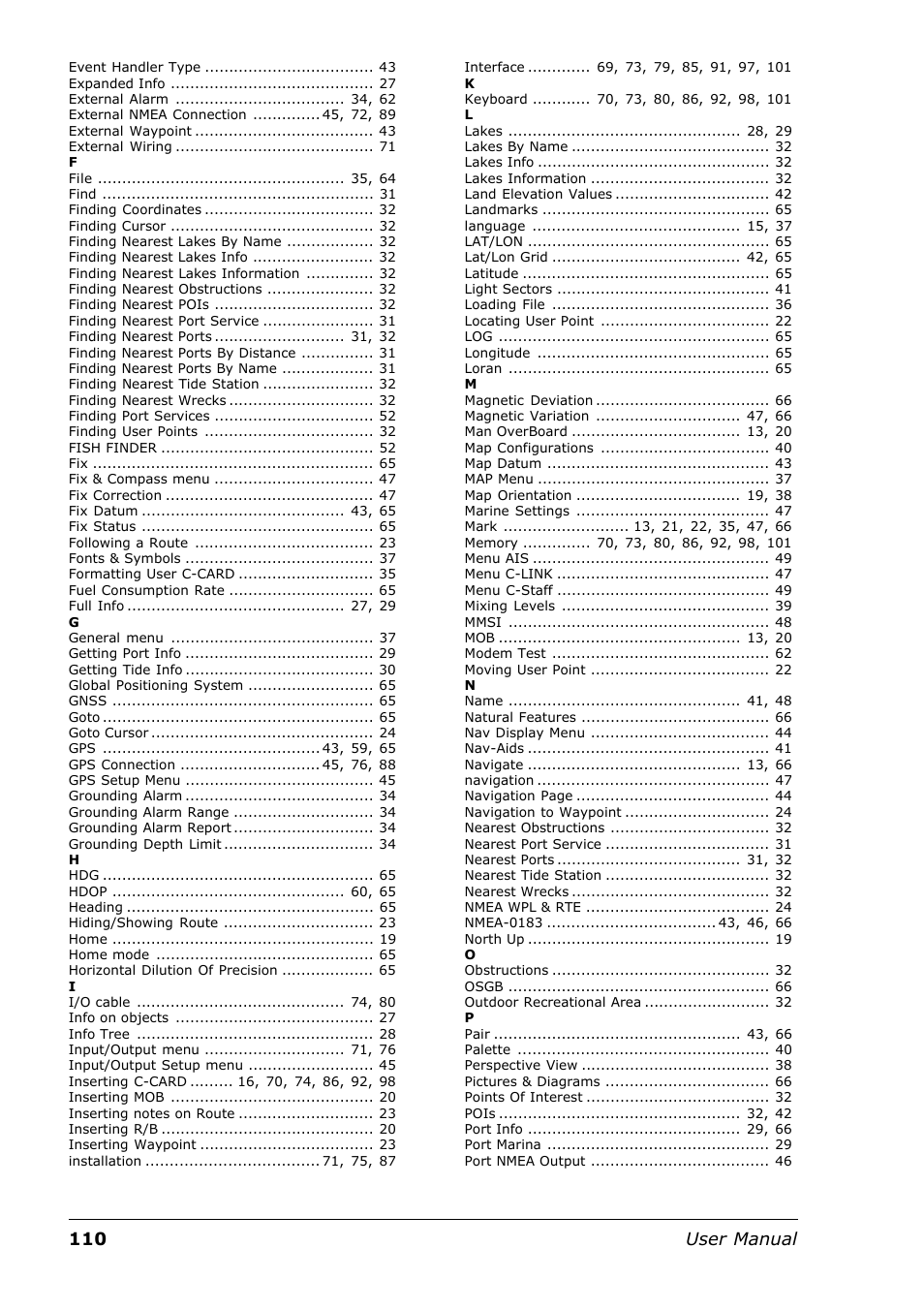 110 user manual | Seiwa Tigershark Plus User Manual | Page 108 / 109