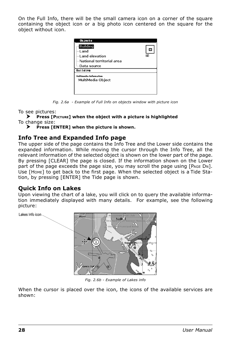Info tree and expanded info page, Quick info on lakes | Seiwa Tigershark Plus User Manual | Page 26 / 109