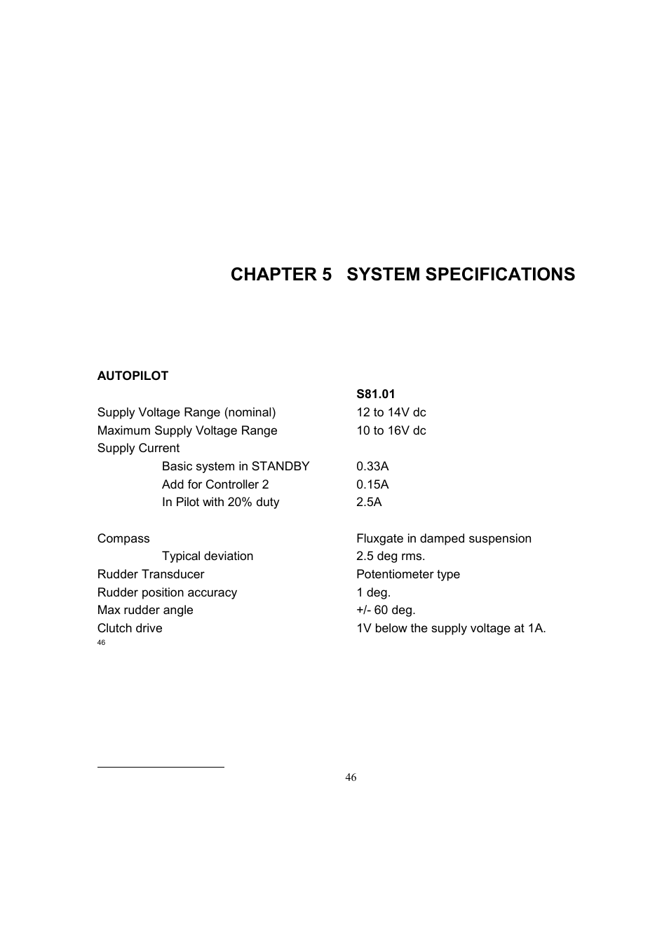 Chapter 5 system specifications | Seiwa SW AP01 User Manual | Page 48 / 52