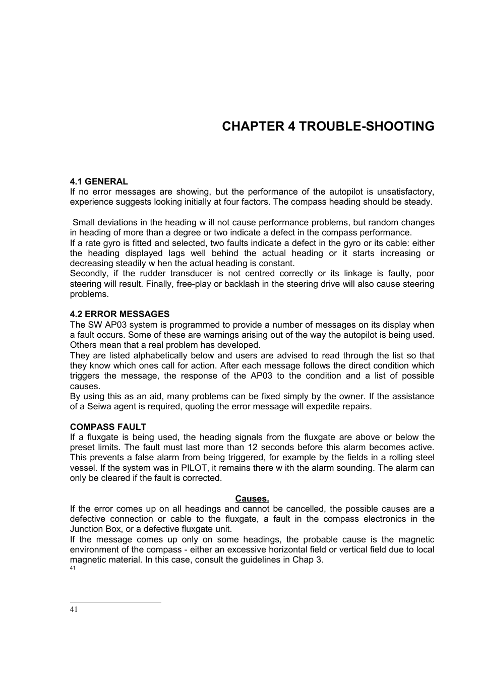 Chapter 4 trouble-shooting | Seiwa SW AP03 User Manual | Page 43 / 49