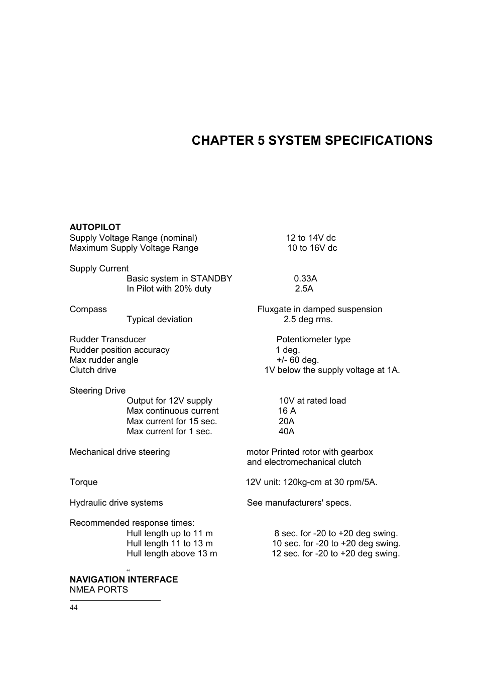 Chapter 5 system specifications | Seiwa SW AP03 User Manual | Page 46 / 49