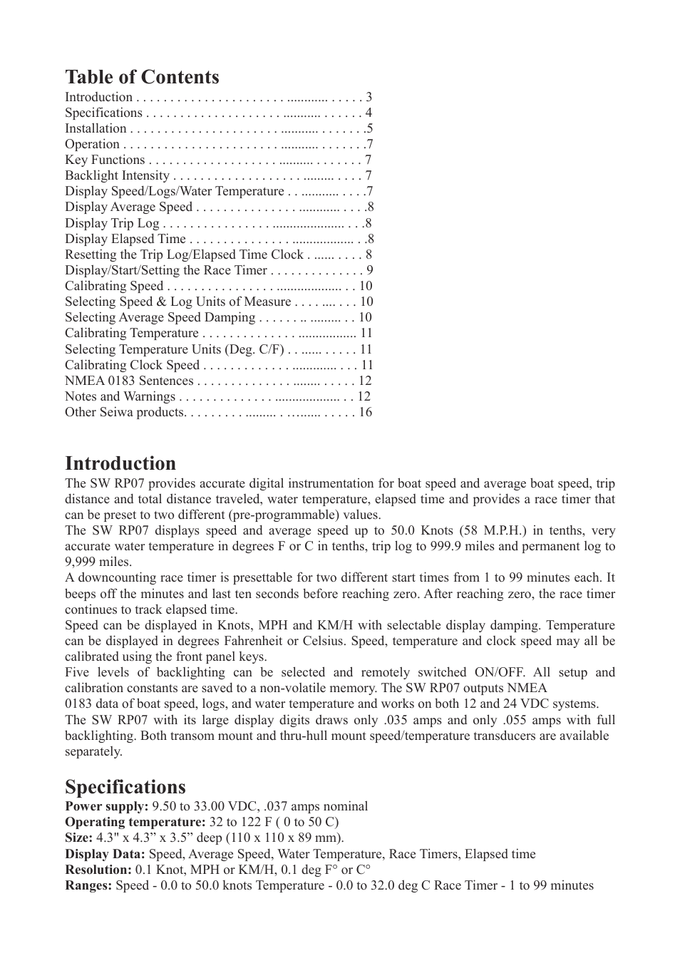 Seiwa SW RP07 User Manual | Page 2 / 7