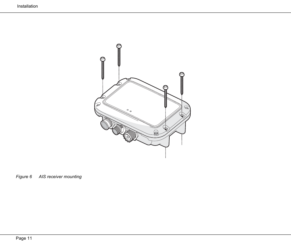 Figure 6 ais receiver mounting, Figure 6, Ais receiver mounting | Seiwa Si-Tex MDA2 User Manual | Page 14 / 23