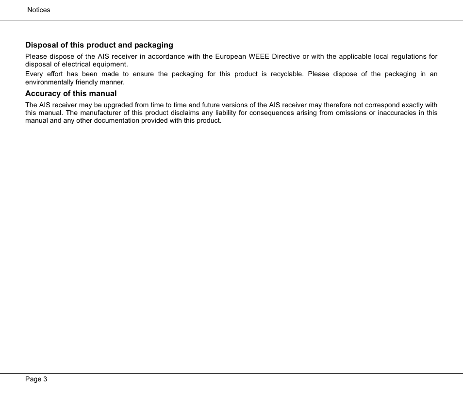 Disposal of this product and packaging, Accuracy of this manual | Seiwa Si-Tex MDA2 User Manual | Page 6 / 23