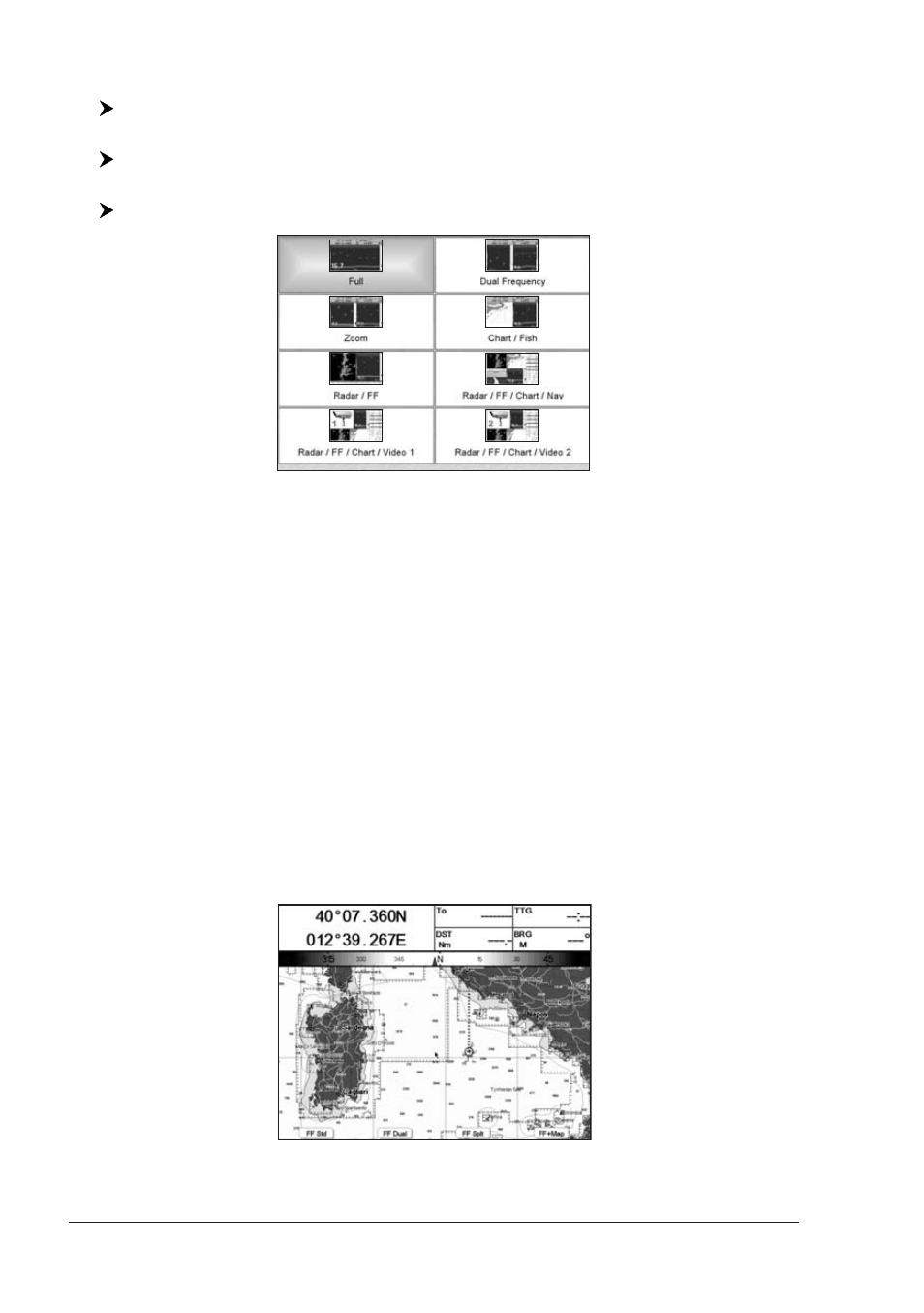 1 selection by soft key, Gps/starfish e/ starfish/seawave, Explorer | Marlin/oyster, Sw500, Sw700, Sw1100/seawave | Seiwa Black Box 1000W 50/200kHz User Manual | Page 12 / 40