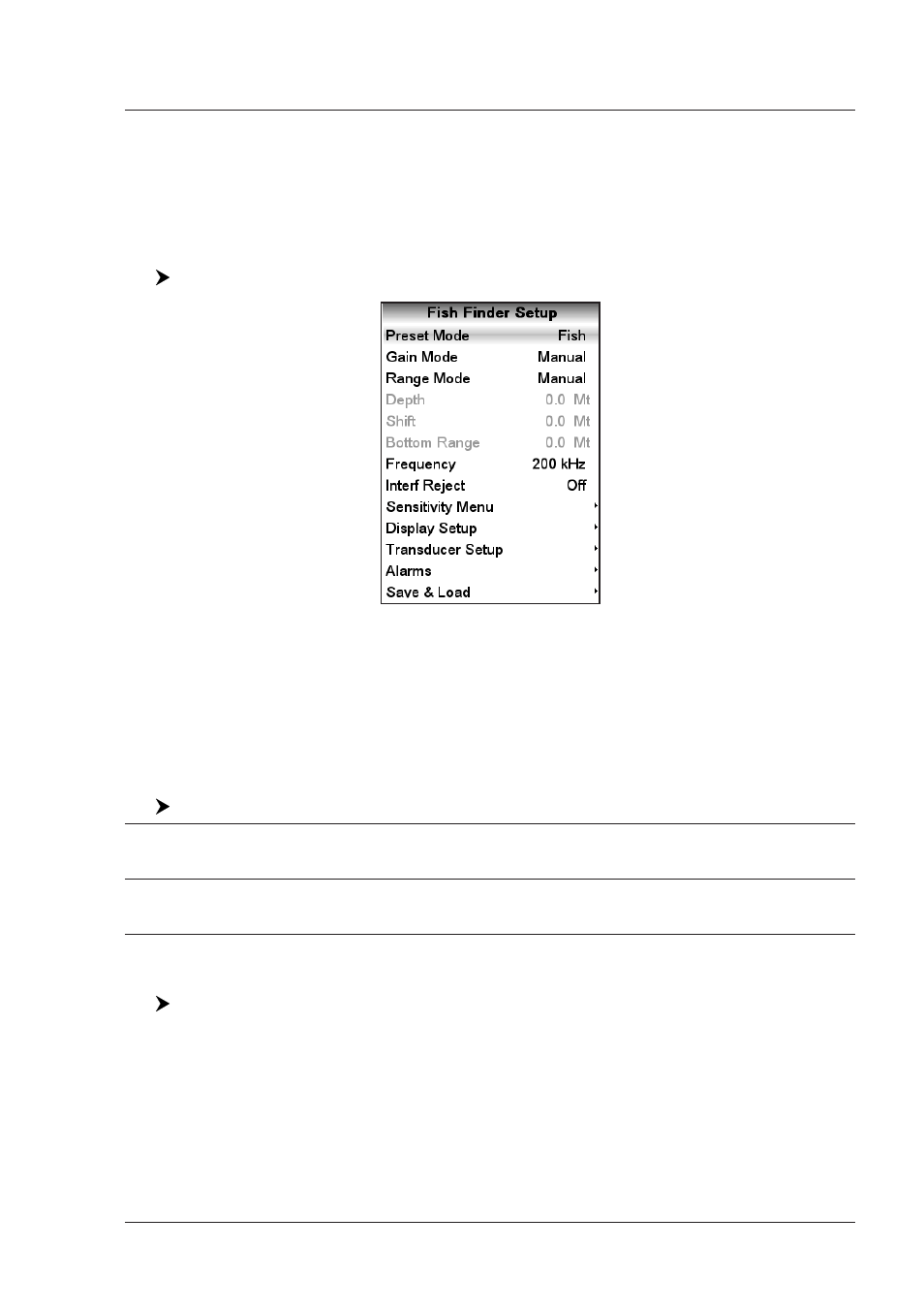 Setup your fish finder, 1 fish finder setup menu | Seiwa Black Box 1000W 50/200kHz User Manual | Page 21 / 40
