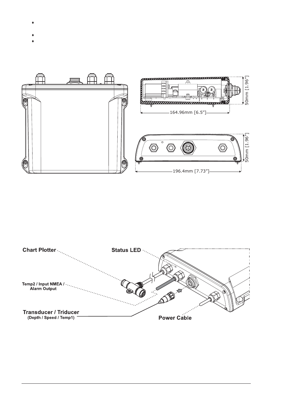 2 dimensions, 3 mounting the fish finder | Seiwa Black Box 1000W 50/200kHz User Manual | Page 28 / 40