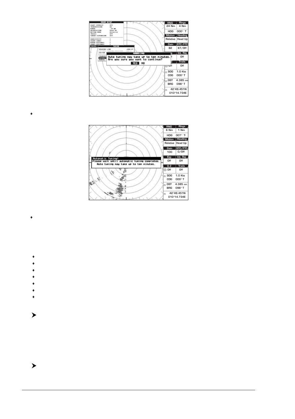 20 user manual, Heading line angle, Antenna parking position | Sector transmission off start angle, Sector transmission off end angle, Transmission trigger delay, Course tune | Seiwa SWRx series User Manual | Page 18 / 54