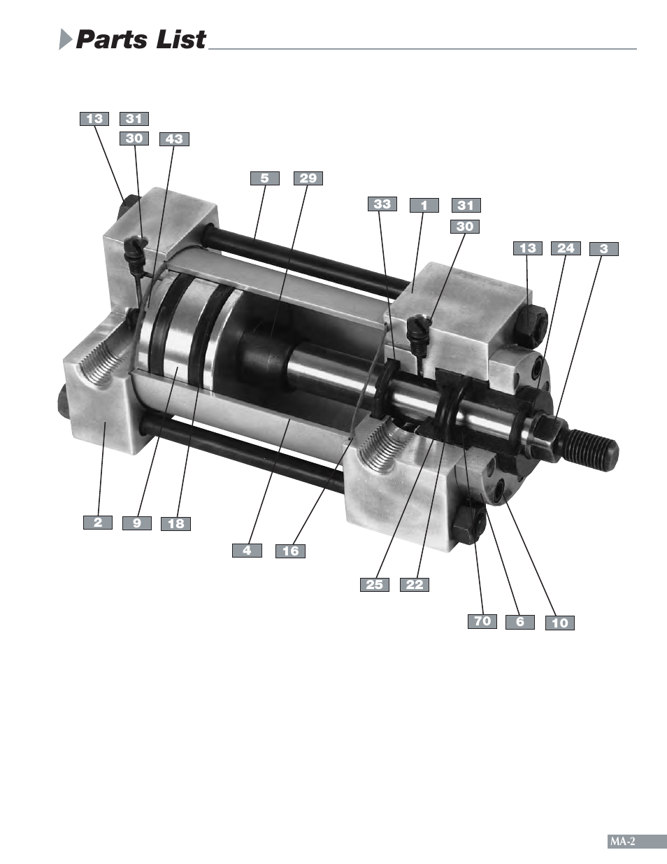 Parts list | Sheffer MA SERIES User Manual | Page 3 / 9