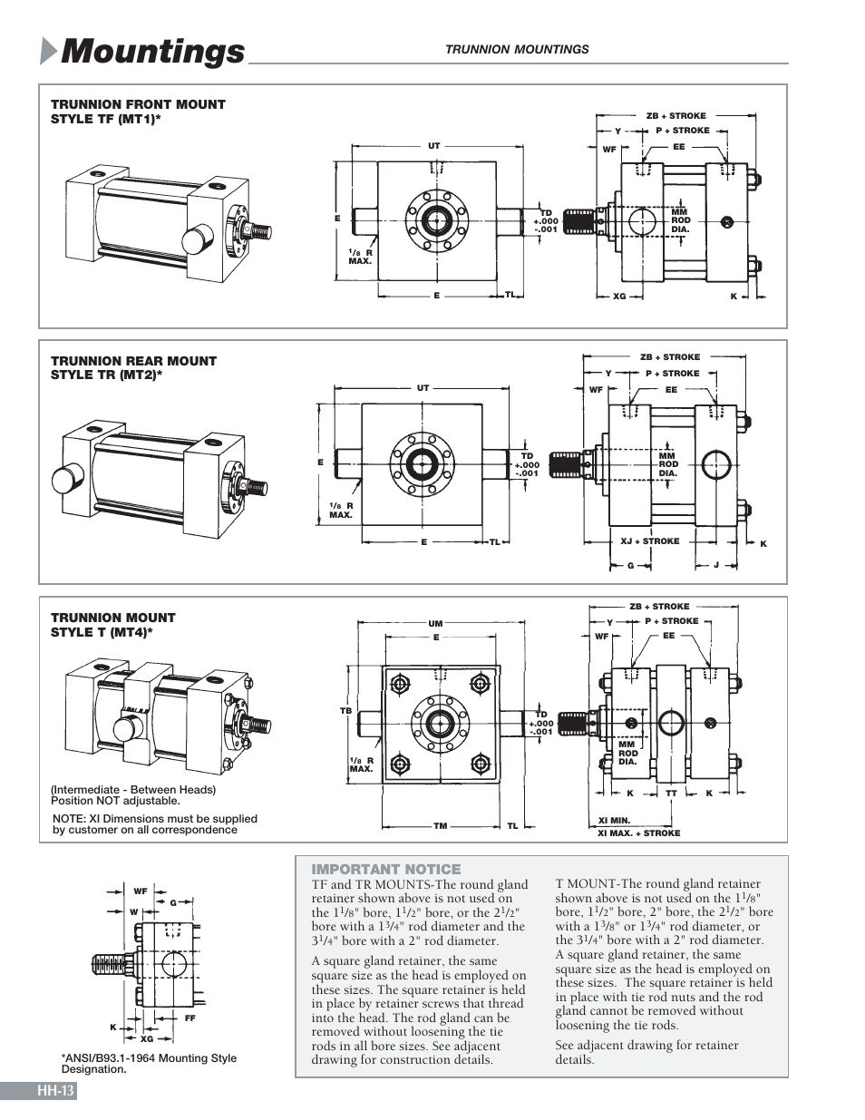 Mountings, Hh-13, Important notice | Sheffer HH SERIES User Manual | Page 14 / 28