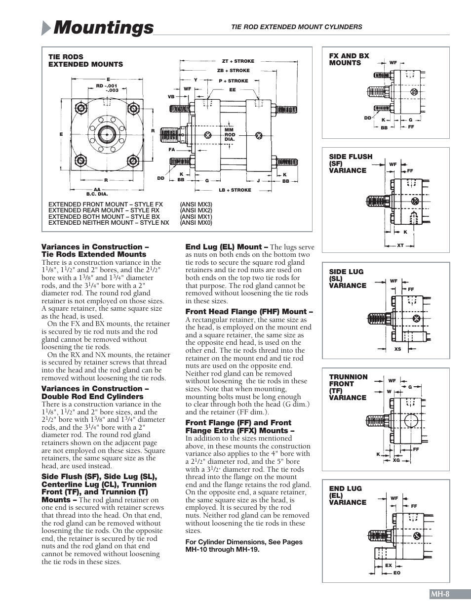 Mountings, Mh-8 | Sheffer MH SERIES User Manual | Page 9 / 28